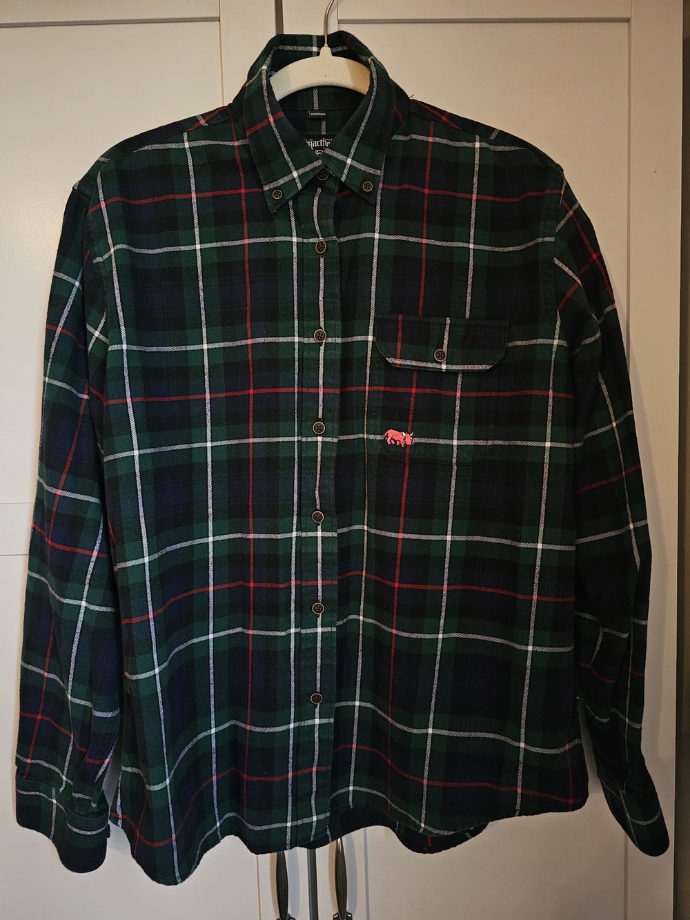 Britches of Georgetowne "Warthog" Green Tartan  Plaid Flannel Size XL